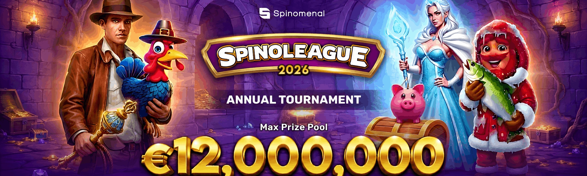 SPINOLEAGUE 2026 NETWORK PROMOTION MASSIVE €12,000,000 MAXIMUM PRIZE POOL.