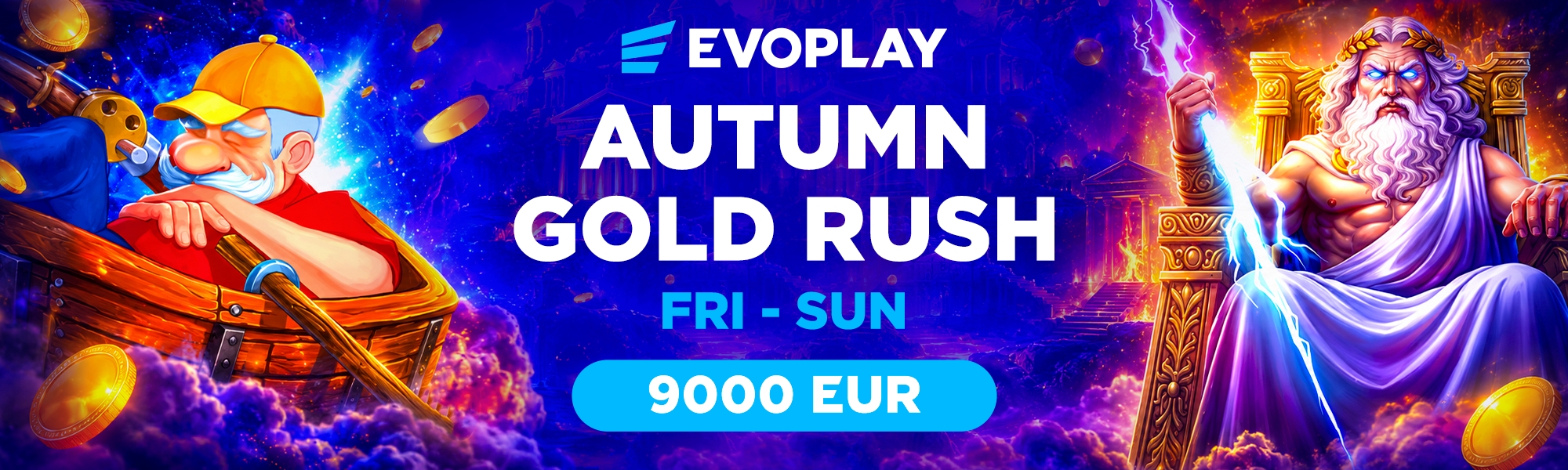 Autumn Gold Rush Wheel of Fortune prize pool is 9000 EUR