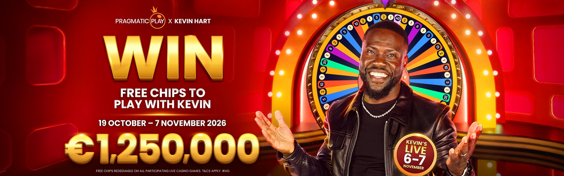 Bet with Kevin $1,250,000 Total campaign prize pool